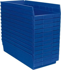 Akro-Mils - 17-7/8" Deep, Blue Hopper Shelf Bin - 4" High x 8-3/8" Wide x 17-7/8" Long - Makers Industrial Supply