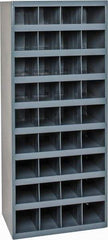 Durham - 36 Bin Bin Shelving Unit with Openings - 17-7/8 Inch Overall Width x 12 Inch Overall Depth x 42 Inch Overall Height, Gray Steel Bins - Makers Industrial Supply