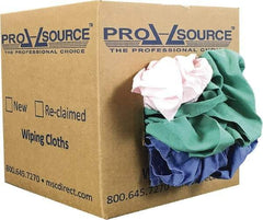 PRO-SOURCE - Reclaimed Poly/Cotton T-Shirt Rags - Assorted Colors, Poly/Cotton, Low Lint, 5 Lbs. at 4 to 6 per Pound, Box - Makers Industrial Supply