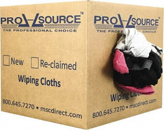 PRO-SOURCE - Reclaimed Cotton T-Shirt Rags - Assorted Colors, Polo, Low Lint, 10 Lbs. at 3 to 4 per Pound, Box - Makers Industrial Supply