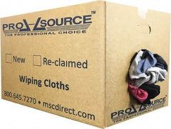 PRO-SOURCE - Reclaimed Cotton T-Shirt Rags - Assorted Colors, Polo, Low Lint, 25 Lbs. at 3 to 4 per Pound, Box - Makers Industrial Supply