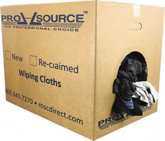 PRO-SOURCE - Reclaimed Cotton T-Shirt Rags - Assorted Colors, Polo, Low Lint, 50 Lbs. at 3 to 4 per Pound, Box - Makers Industrial Supply