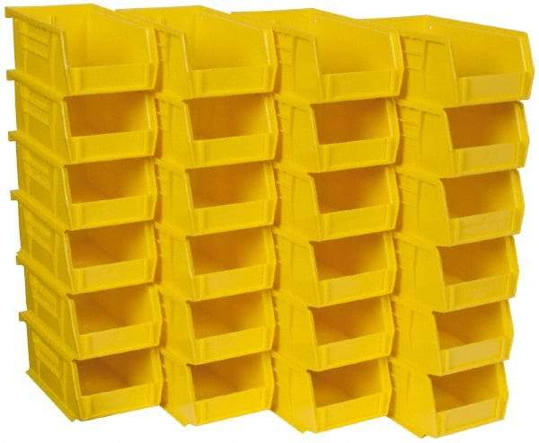 Akro-Mils - 10 Lb. Load Capacity, 7-3/8" Deep, Yellow Polymer Hopper Stacking Bin - 3" High x 4-1/8" Wide x 7-3/8" Long - Makers Industrial Supply