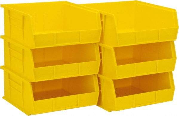 Akro-Mils - 50 Lb. Load Capacity, 10-7/8" Deep, Yellow Polymer Hopper Stacking Bin - 5" High x 11" Wide x 10-7/8" Long - Makers Industrial Supply