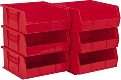 Akro-Mils - 50 Lb. Load Capacity, 10-7/8" Deep, Red Polymer Hopper Stacking Bin - 5" High x 11" Wide x 10-7/8" Long - Makers Industrial Supply