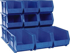 Akro-Mils - 60 Lb. Load Capacity, 14-3/4" Deep, Blue Polymer Hopper Stacking Bin - 7" High x 8-1/4" Wide x 14-3/4" Long - Makers Industrial Supply