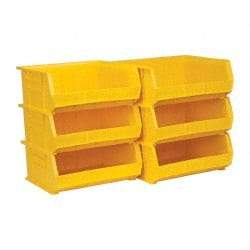 Akro-Mils - 75 Lb. Load Capacity, 14-3/4" Deep, Yellow Polymer Hopper Stacking Bin - 7" High x 16-1/2" Wide x 14-3/4" Long - Makers Industrial Supply