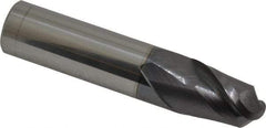 Accupro - 5/8" Diam, 7/8" LOC, 2 Flute Solid Carbide Ball End Mill - AlTiN Finish, Single End, 3" OAL, 5/8" Shank Diam, Spiral Flute - Makers Industrial Supply