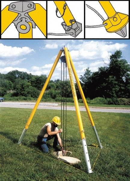 Spanco - 2,000 Lb Load Capacity, Aluminum Tripod Crane - Makers Industrial Supply