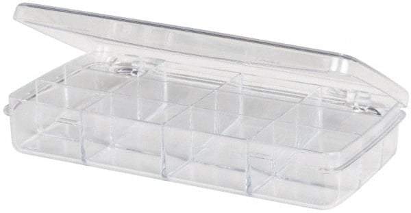 Flambeau - 6-1/2" Wide x 1" High x 3" Deep, Small Parts Box - Polystyrene Frame, 12 Compartments, 1-5/8" Wide x 1" High x 1" Deep Bin - Makers Industrial Supply