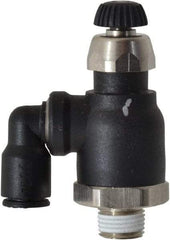 Legris - 1/4" Tube OD x 1/8" Male NPT Compact Swivel Outlet Flow Control Regulator - 0 to 145 psi & Nylon Material - Makers Industrial Supply