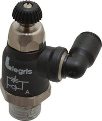 Legris - 1/4" Tube OD x 1/4" Male NPT Compact Swivel Outlet Flow Control Regulator - 0 to 145 psi & Nylon Material - Makers Industrial Supply