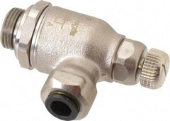 Legris - 8mm Tube OD x 3/8" BSPP Metal Flow Control Regulator - 0 to 145 psi, Buna Nitrile O-Ring & Treated Brass Material - Makers Industrial Supply