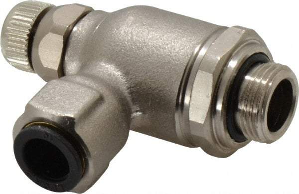 Legris - 10mm Tube OD x 3/8" BSPP Metal Flow Control Regulator - 0 to 145 psi, Buna Nitrile O-Ring & Treated Brass Material - Makers Industrial Supply