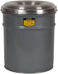 Justrite - 55 Gallon Aluminum Steel Complete Unit Fire Resistant Drum and Head - 24 Inch Outside Diameter, 7-7/8 Inch Opening Diameter, 35-1/2 Inch High, FM Standards - Makers Industrial Supply