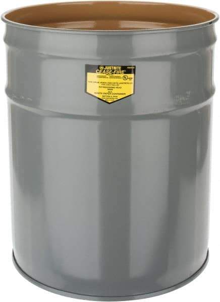 Justrite - 4-1/2 Gallon Fire Resistant Steel Drum - 11-7/8 Inch Outside Diameter, 13-1/4 Inch High, UL Standards - Makers Industrial Supply