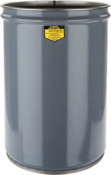 Justrite - 12 Gallon Fire Resistant Steel Drum - 14-1/2 Inch Outside Diameter, 20-1/4 Inch High, UL Standards - Makers Industrial Supply