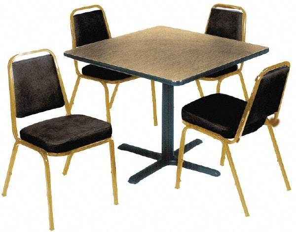 Made in USA - Stationary 36" Square Pedestal Tables - 1-1/4" Thick, Iron - Makers Industrial Supply