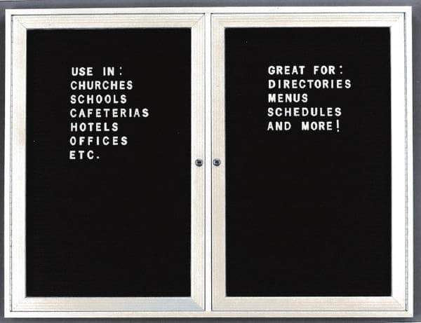 Ghent - 1 Door, 30 Inch Wide x 36 Inch High, Acrylic Enclosed Letter Board - Black - Makers Industrial Supply