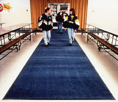 Entrance Mat: 60' Long, 6' Wide, Blended Yarn Surface Indoor, Medium-Duty Traffic, Vinyl Base, Blue