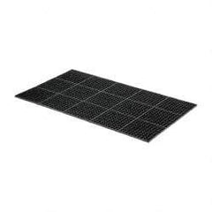 Wearwell - 5' Long x 3' Wide x 7/8" Thick, Anti-Fatigue Modular Matting Tiles - Black, For Dry & Wet Areas, Series 477 - Makers Industrial Supply