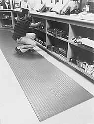 Wearwell - 60' Long x 6' Wide, Dry Environment, Anti-Fatigue Matting - Black, Vinyl with Vinyl Sponge Base, Rounded on 4 Sides - Makers Industrial Supply