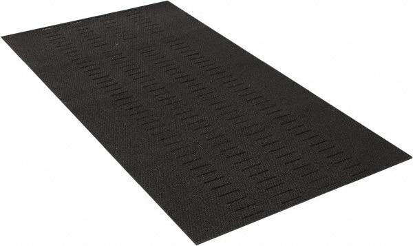 Wearwell - 6' Long x 3' Wide, Dry/Wet Environment, Anti-Fatigue Matting - Black, Vinyl with Vinyl Base, Beveled on 4 Sides - Makers Industrial Supply