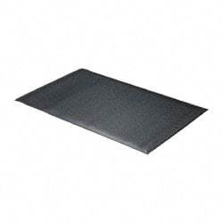 Wearwell - 5' Long x 3' Wide, Dry Environment, Anti-Fatigue Matting - Black, Vinyl with Vinyl Sponge Base, Rounded on 4 Sides - Makers Industrial Supply