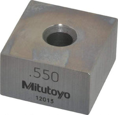 Mitutoyo - 0.55" Square Steel Gage Block - Accuracy Grade 0, Includes Certificate of Inspection - Makers Industrial Supply