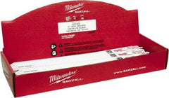 Milwaukee Tool - 12" Long x 3/4" Thick, Bi-Metal Reciprocating Saw Blade - Straight Profile, 18 TPI, Toothed Edge, Universal Shank - Makers Industrial Supply