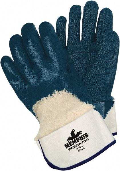 MCR Safety - Size L General Protection Work Gloves - For General Purpose, Safety Cuff, Blue/Natural, Paired - Makers Industrial Supply