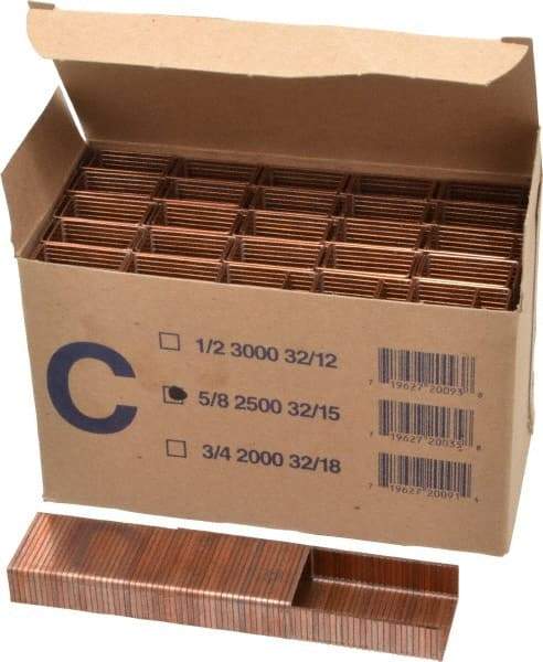 Made in USA - 1-1/4" Wide Carton Staples - 5/8" Leg Length - Makers Industrial Supply