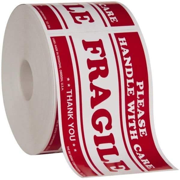 Made in USA - Fragile Please Handle With Care Shipping Label - 5" High x 3" Wide - Makers Industrial Supply