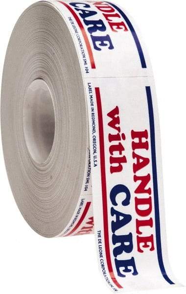 Made in USA - Handle With Care Shipping Label - 3" High x 1" Wide - Makers Industrial Supply