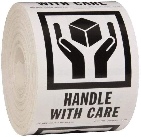 Made in USA - Handle With Care Shipping Label - 3" High x 4" Wide - Makers Industrial Supply