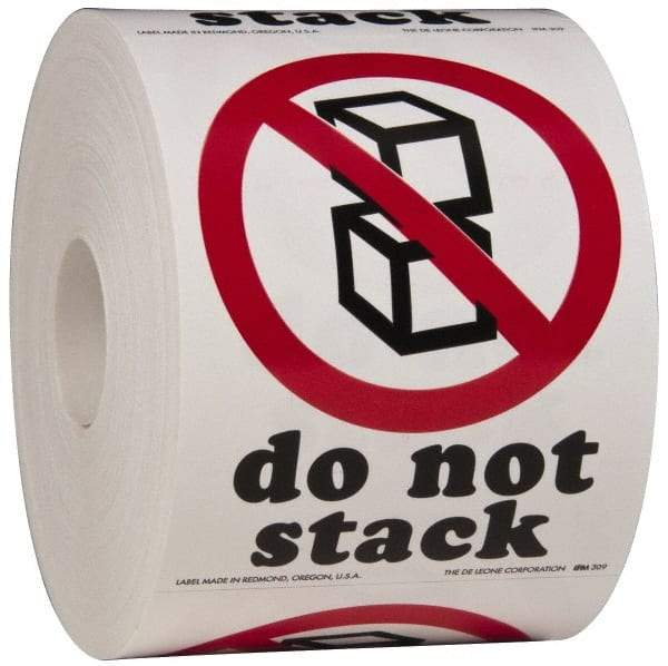 Made in USA - Do Not Stack Shipping Label - 3" High x 4" Wide - Makers Industrial Supply