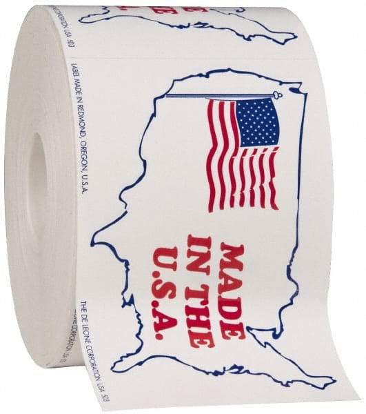 Made in USA - Made in the U.S.A. Shipping Label - 5" High x 3" Wide - Makers Industrial Supply