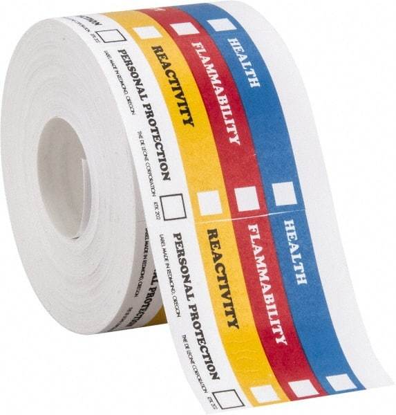 Made in USA - Health, Flammability, Reactivity, Personal Protection Shipping Label - 2" High x 2" Wide - Makers Industrial Supply