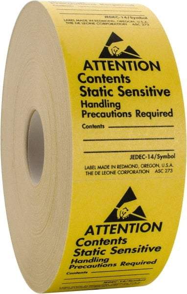 Made in USA - Attention Contents Static Sensitive Shipping Label - 1-3/4" High x 2-1/2" Wide - Makers Industrial Supply