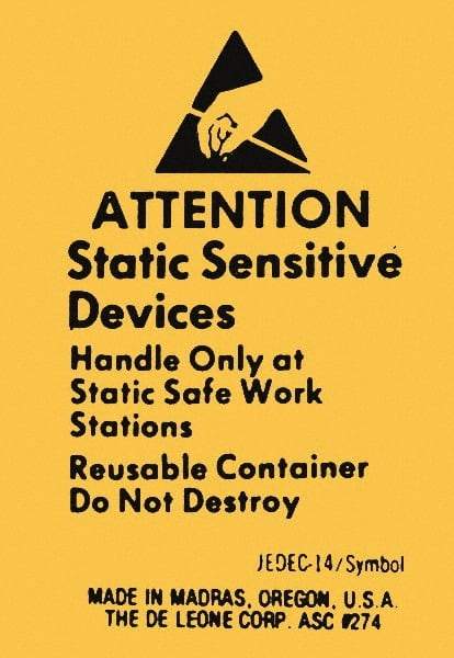 Made in USA - Attention Static Sensitive Devices Shipping Label - 1-3/4" High x 2-1/2" Wide - Makers Industrial Supply