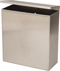 Made in USA - Stainless Steel Sanitary Napkin Disposal Unit - Surface Mount, 10" High x 9" Wide x 4" Deep, White - Makers Industrial Supply