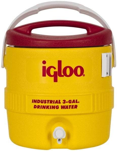 Igloo - 3 Gal Beverage Cooler - Plastic, Yellow/Red - Makers Industrial Supply