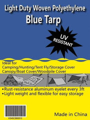 Value Collection - 40' Long x 20' Wide Polyethylene Tarp & Dust Cover - Blue - Makers Industrial Supply