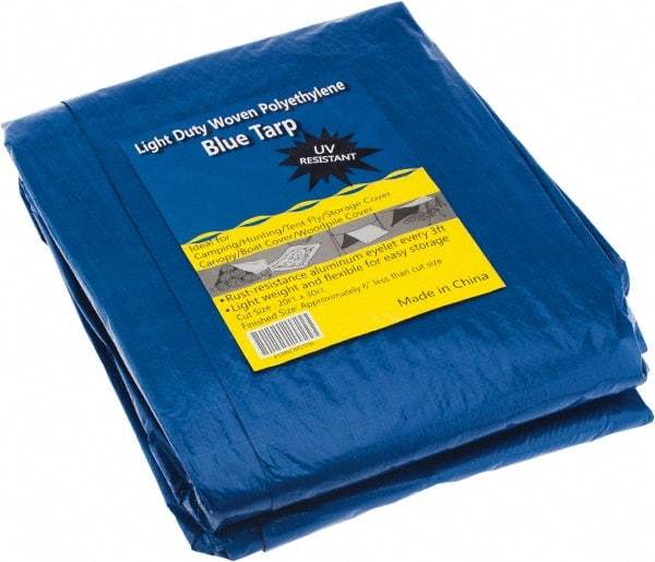 Value Collection - 30' Long x 20' Wide Polyethylene Tarp & Dust Cover - Blue - Makers Industrial Supply