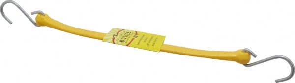 The Better Bungee - Stretch Tie Downs; Type: Heavy-Duty Tie Down ; End Type: Triangulated Galvanized S-Hook ; Color: Yellow ; Fractional Overall Lengths: 18 ; Diameter (Inch): 5/16 - Exact Industrial Supply