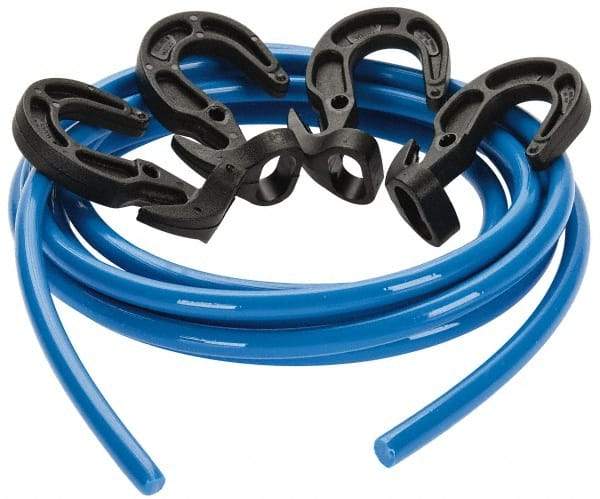 Polyflex - 10' Long x 5/16" Diam, Blue Tie Down Rope Kit - With 4 Hooks - Makers Industrial Supply