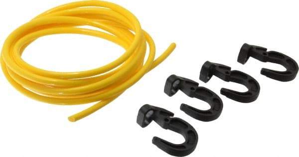 Polyflex - 10' Long x 5/16" Diam, Yellow Tie Down Rope Kit - With 4 Hooks - Makers Industrial Supply