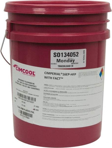 Cimcool - Cimperial 16EP-HFP, 5 Gal Pail Cutting Fluid - Water Soluble, For Boring, Drilling, Grinding, Milling, Reaming, Tapping, Turning - Makers Industrial Supply