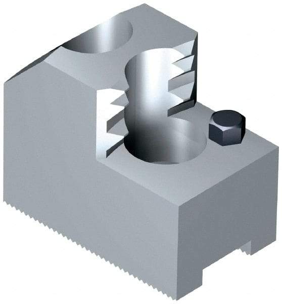 Schunk - 6" Max Chuck Diam Compatibility, Steel 1.5mm x 60° Serrated Hard Lathe Top Jaws - 12mm Groove Width, 30mm Wide x 1-7/8" High - Makers Industrial Supply