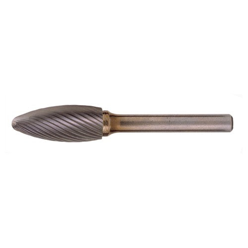 SH-41 Standard Cut Solid Carbide Bur-Flame Shape - Exact Industrial Supply